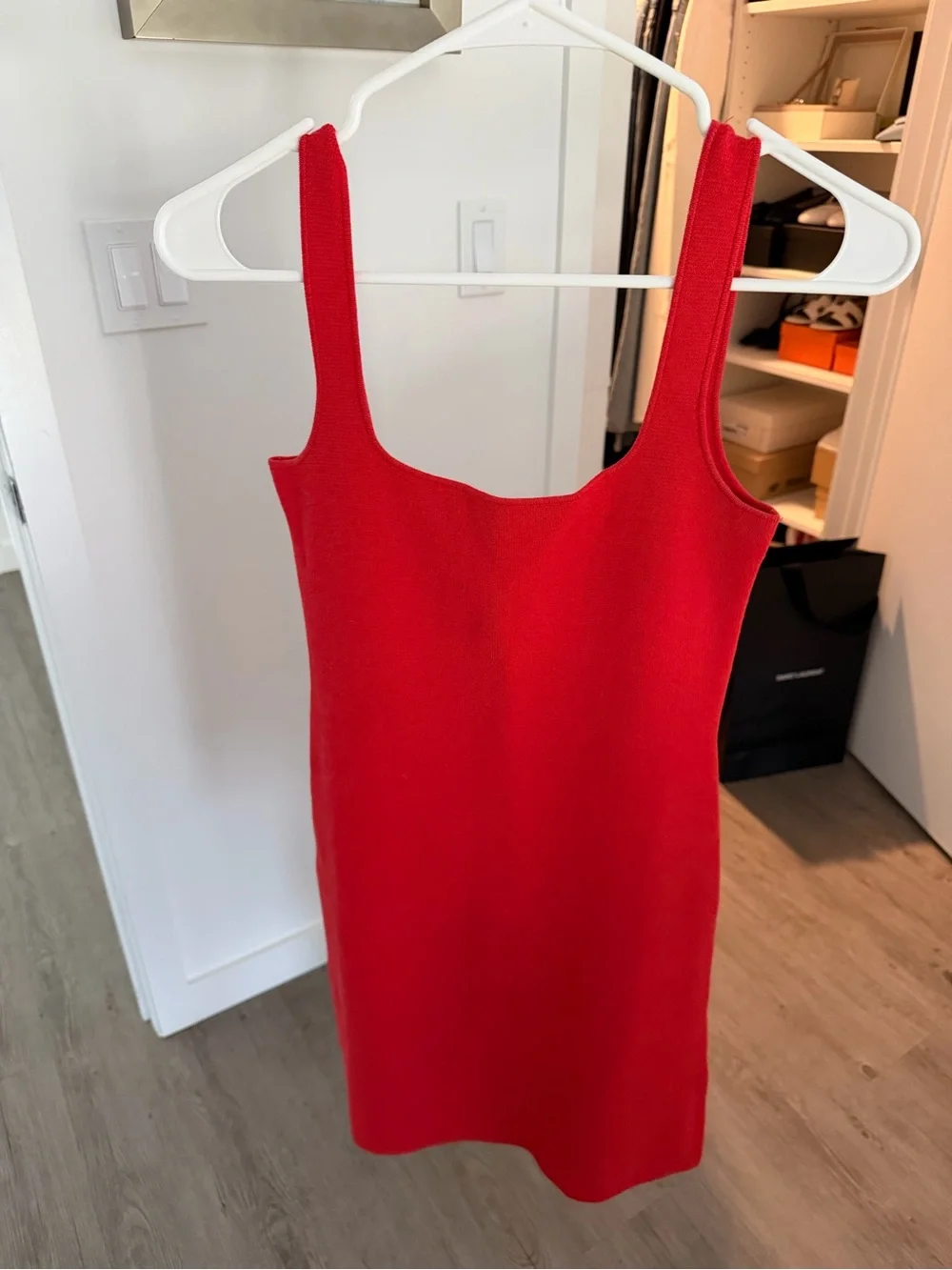 J. Crew Red Square Neck Sleeveless Mini Dress